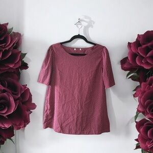 Elegant Burgundy Top with Leaf Print